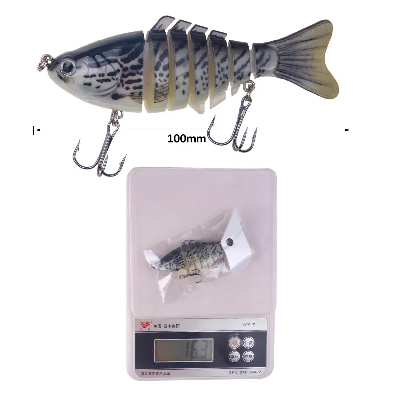 Swimbait Hard Fishing Lures Artificial Bait 100mm 16g Swimbait Minnow Quality Professional 3D Eyes Multi-Section Bait Winter 
