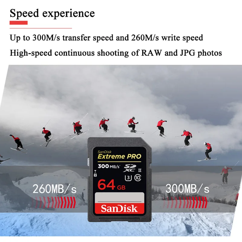 Высокоскоростная SD Карта SanDisk Extreme Pro 32 Гб 64 128 ГБ Class10 300 м/с U3|Карты памяти| |