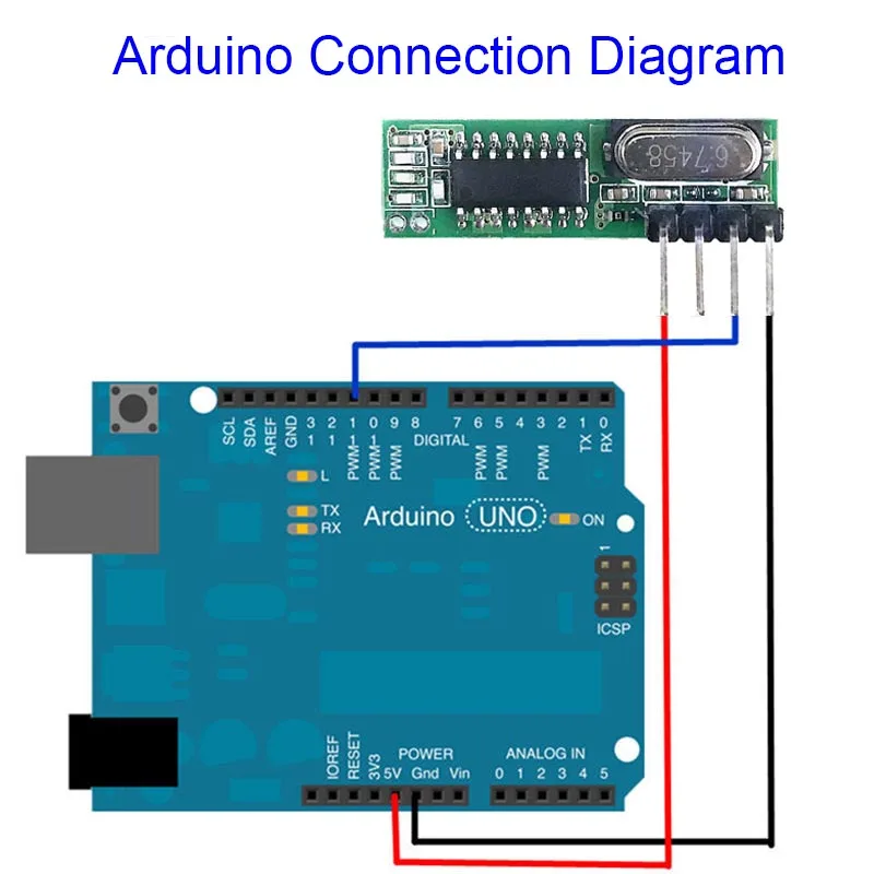 433 МГц Супергетеродинный RF приемник и передатчик модуль для Arduino uno беспроводной