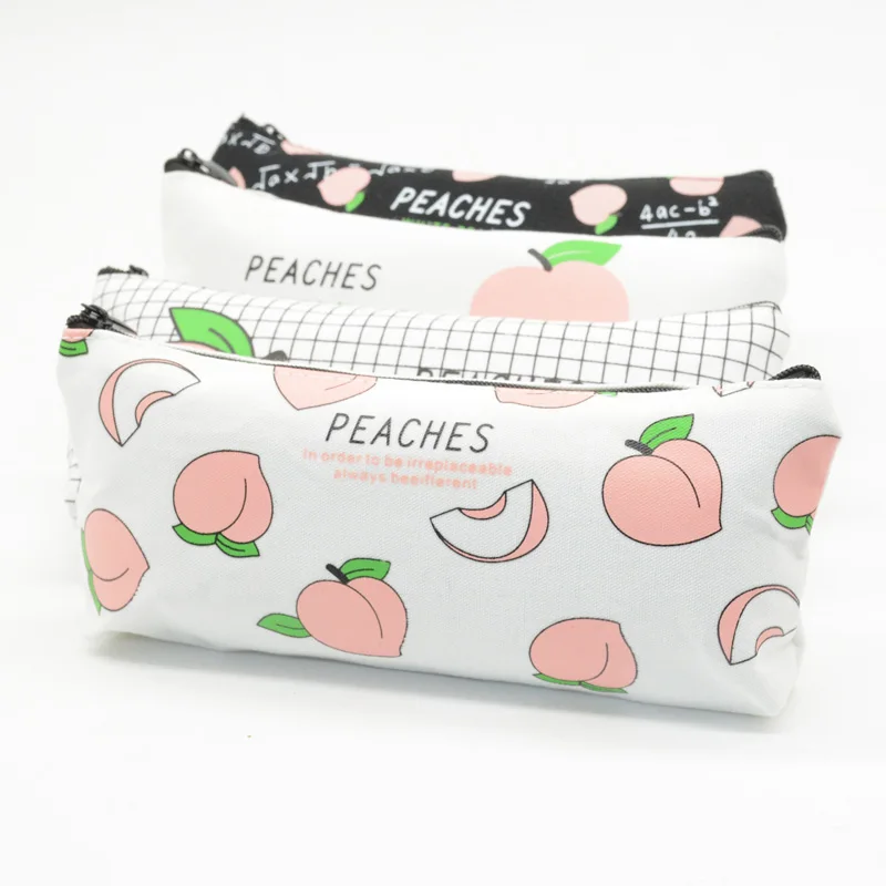 

Pencil Case Estojo Escolar Kalem Kutusu Kawaii Papelaria Etui Pencilcase Estuche Lapices Box Canvas Peach School Astuccio Scuola