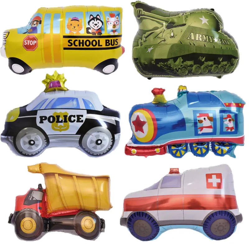 

Cartoon Car Foil Balloons Train Truck School Bus Helium Balloons Children's Day Inflatable Gifts Birthday Party Decorations Kids