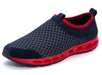Летняя новая мужская обувь Повседневная дышащая сетчатая обувь летние сандалии для мужчин из натуральной кожи - Цвет: Красный