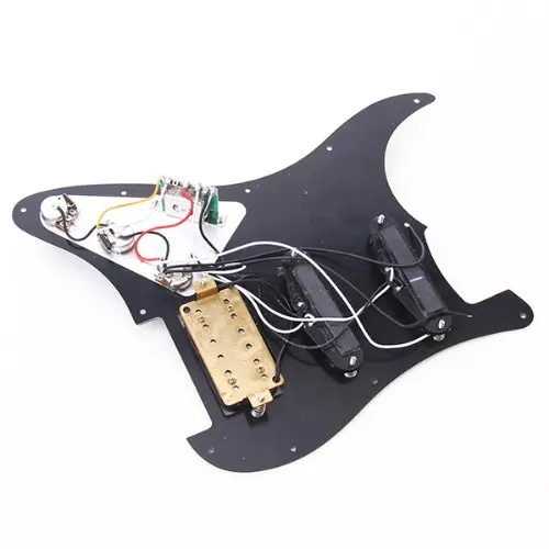 Электрогитара Pickguard звукосниматели загружены Prewired 11 Hole SSH черный жемчуг