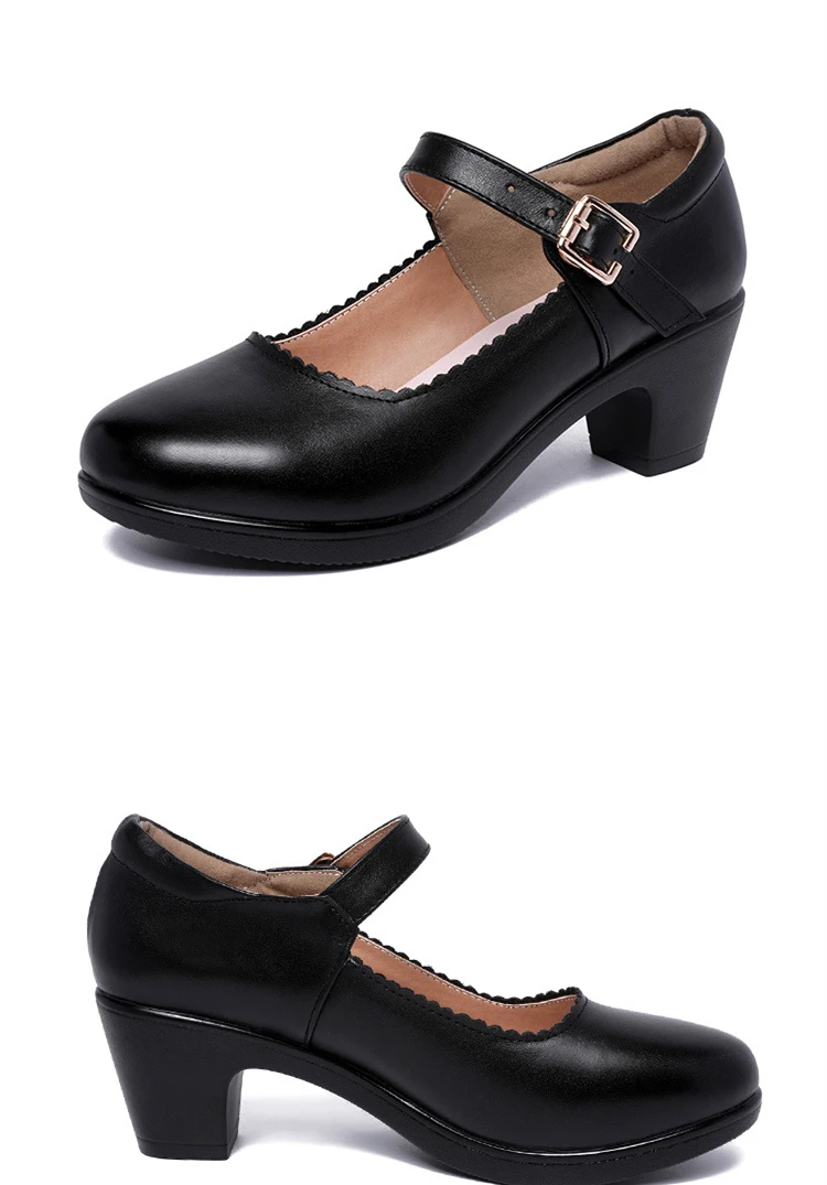 Новинка года; женские туфли на среднем каблуке 5 см; черные женские туфли на квадратном каблуке с пряжкой; туфли-лодочки на платформе; Танцевальная обувь для работы