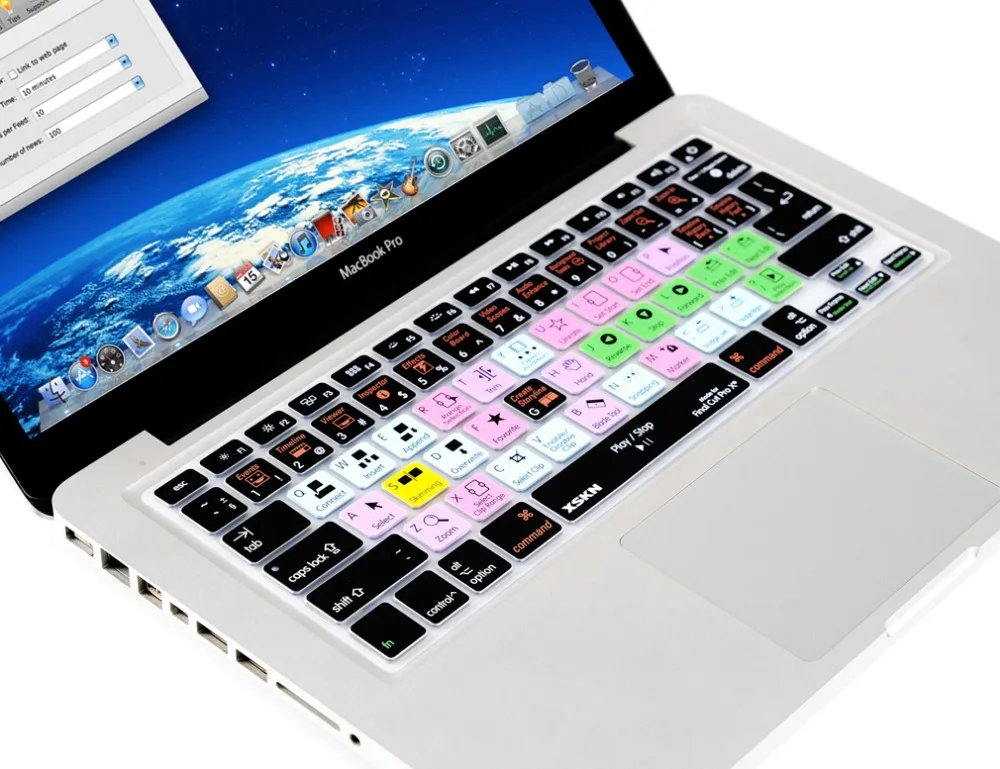Functional Final Cut Pro X Shortcut XSKN Silicone Keyboard Cover Skin for Macbook Air 13 inch, for Pro 13, 15, US&European