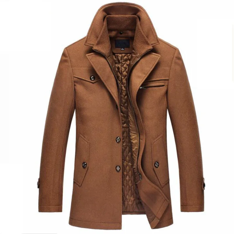 

Winter Warm Men Coat New Fashion Wool Men's Jacket Business Autumn Winter Outwear Clothes Thick Double Collar Jackets Man MY011