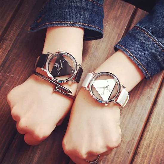 Fashion Women Watches Hollow Triangle Stylish Popular Men Woman Watch Lover's Gi Fashion Women Watches Hollow Triangle Stylish Popular Men Woman Watch Lover's Gi