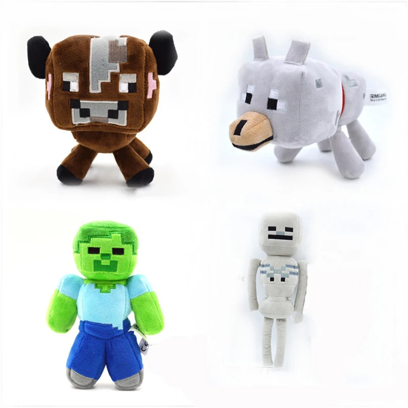 4pcs/lot Minecraft Stuffed Plush Toys Minecraft Steve Wolf Cow Skeleton Plush Toys Game Cartoon Dolls Kids Brinquedos Gift 4pcs/lot Minecraft Stuffed Plush Toys Minecraft Steve Wolf Cow Skeleton Plush Toys Game Cartoon Dolls Kids Brinquedos Gift