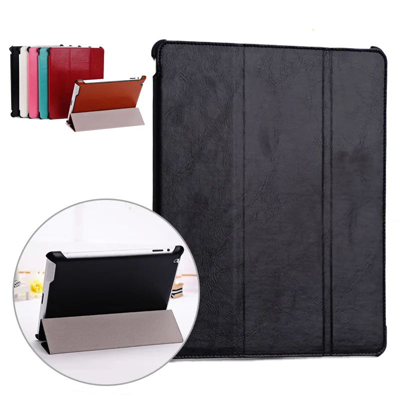 

Three Fold Tablet Case for Ipad 2 Solid Pu Leather Cover for Ipad2 3 4 Case for Apple Ipad 2 3 4 Flip Stand Cover The Tablet