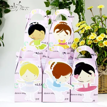 

Ballerinas Theme Party Favor Box Ballet baby Girls Candy Gift Cupcake Box Birthday Event Party Decorations Container Supplies