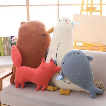 

INS Simple Animal Pillow Cartoon Seagull Backrest for Children Gift Furry Pillow cojines decorativos para sofa seat cushion