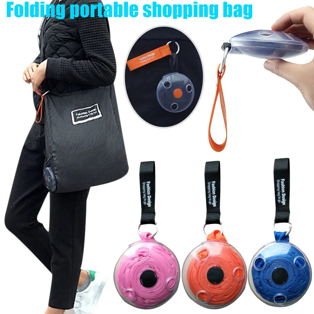 

Portable Tote Pouch Clips Reusable Folding Eco Shopper Shopping Shoudler Bag Multifunction Bags E2S