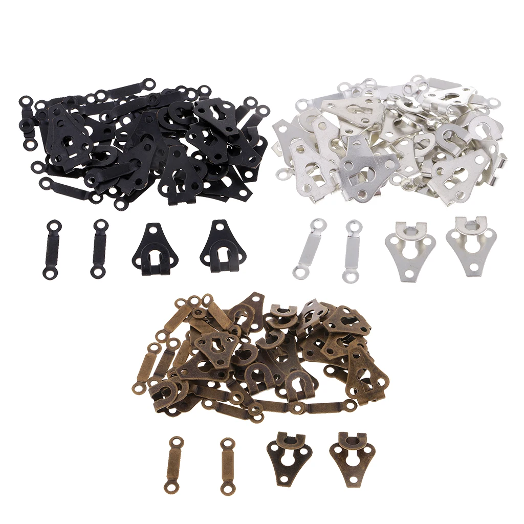 Useful 20 Pairs Copper Sew-On Hook and Eye Closures Metal Skirt & Trouser Fasteners