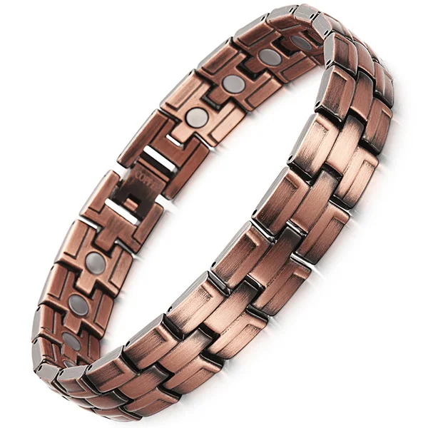 RainSo красный Медь Магнитный браслет для мужчин женщин 2 ряда магнит здоровый био энергии браслеты подарок на день отца - Окраска металла: bracelet 086