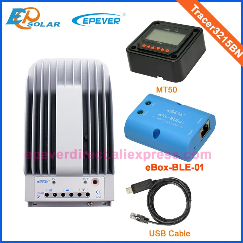 

Solar charger controller mppt Max Pv Input 150V 30A Tracer3215BN with MT50 remote meter BOX BLE and USB