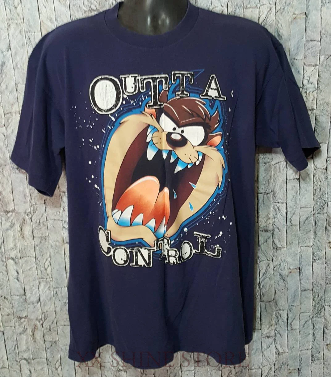Винтажная Коллекция 1996 Looney Tunes Taz Out Control Warner Bros синяя хлопковая футболка с