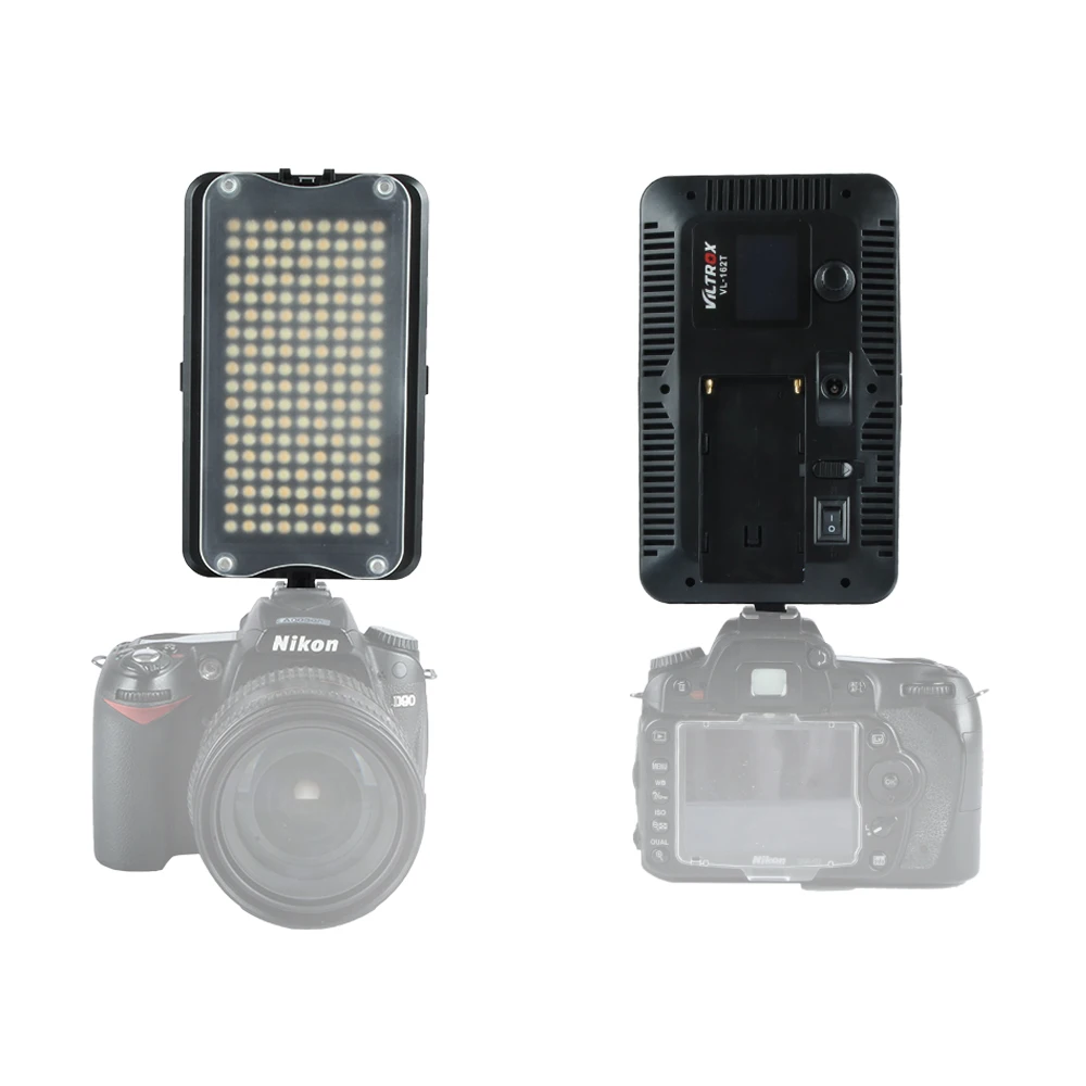  Viltrox VL-162T Camera LED Video Studio Light LCD Panel 3300K-5600K Bi-Color Dimmable +Battery+Char - 32821763798