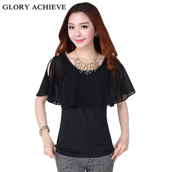 

2019 New Arrival Fashion Summer women Plus size 4XL chiffon blouse top shirts bat sleeve blouse shirts .