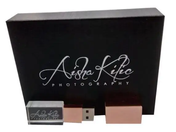 USB 3.0 transparent Acrylic Crystal flash drive custom 3D company gift logo