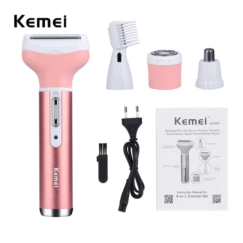 4 In 1 Nose Ear Hair Trimmer Rechargeable Painless Nose Trimmer