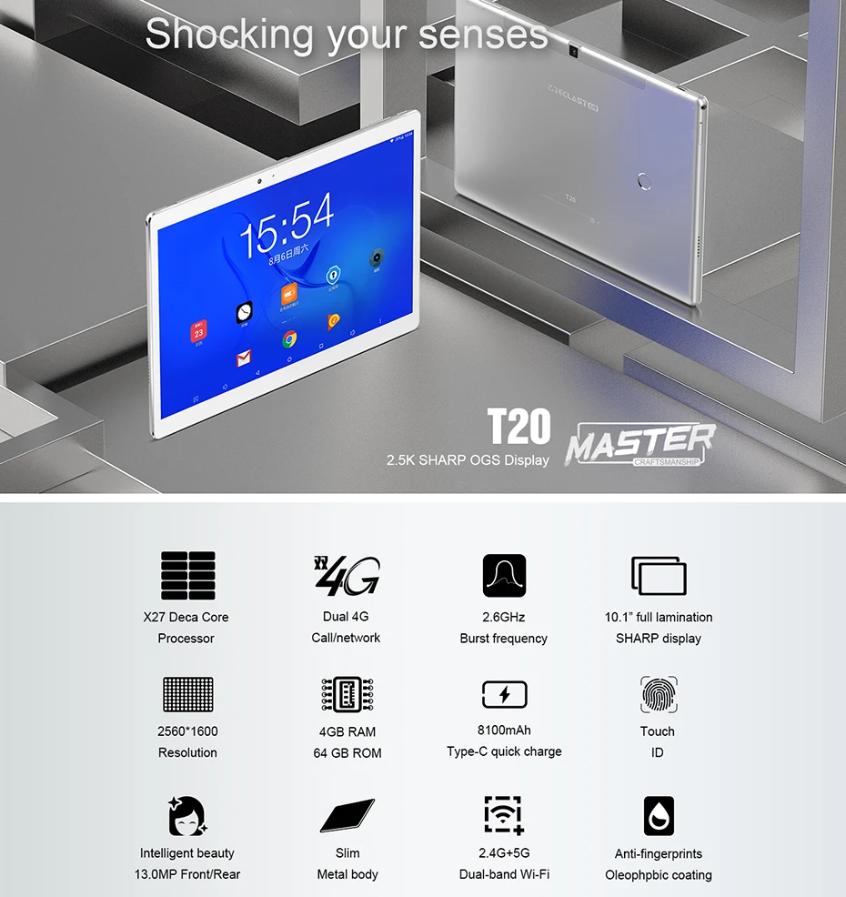 Teclast T20 Helio X27 Deca Core 4 Гб ram 64G Dual 4G SIM Android 7,0 OS 10,1 дюймовый планшет