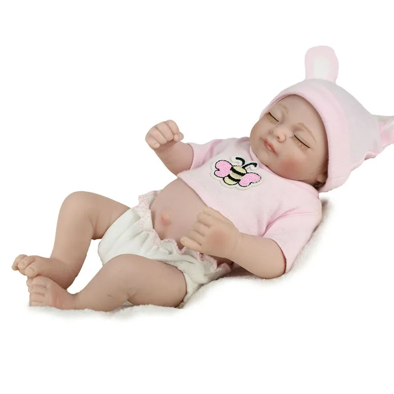 

Full Body Silicone Reborns 10 Inch Mini Lifelike Reborn Babies Girls Gift For Sale Bonecas Reborn De Silicone