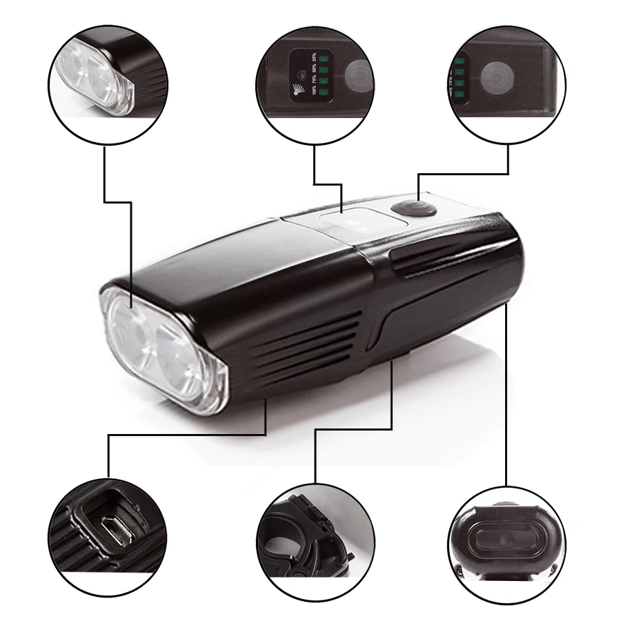 Perfect NEWBOLER 5200 mAh Bicycle Light Front and Rear Set L2/T6 Bike Lamp LED Headlight USB Rechargeable Flashlight For Cycle Lanterna 3