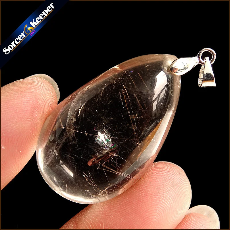 

Natural Stones Rutilated Quartz Pendant Hair Crystal Free Necklace Mineral Specimen Garden Crystal Quartz Jewelry Energy OS435
