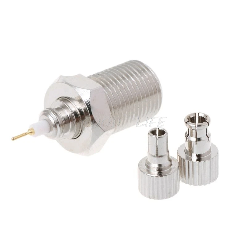 

F Female to 2 in 1 TS9/CRC9 Male Adapter RF Nickelplated Straight Connector