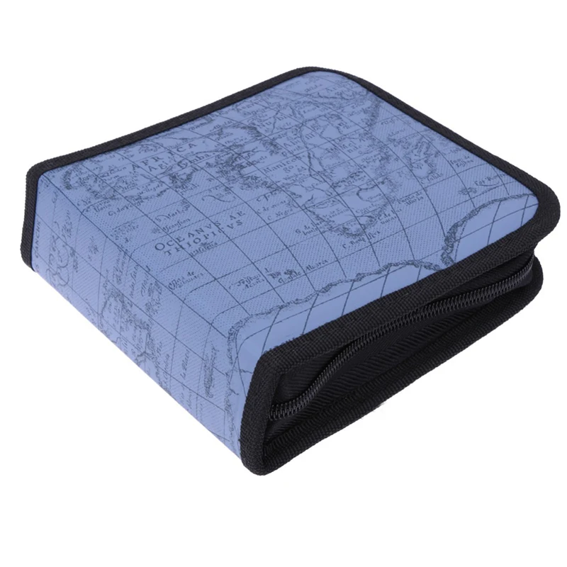 prativerdi World Map Pattern CD Box DVD Storage Bag Carry Case Organizer Sleeve Nylon Wallet Cover For Home Or Car CD Package6