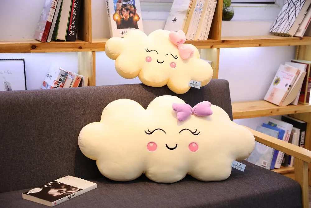 1 шт. 90 см Kawaii Cloud мягкая плюшевая подушка Lovey в виде улыбающегося облака Мягкие плюшевые игрушки для детей маленьких девочек G
