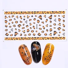 3D наклейки для ногтей, переводные наклейки, цветы, леопардовый узор, украшения для маникюра