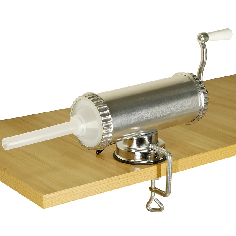 Baratos Rellenador de carne de salchicha operado a mano de 1,5 KG 3 lbs con jeringa de salchicha Base de succión