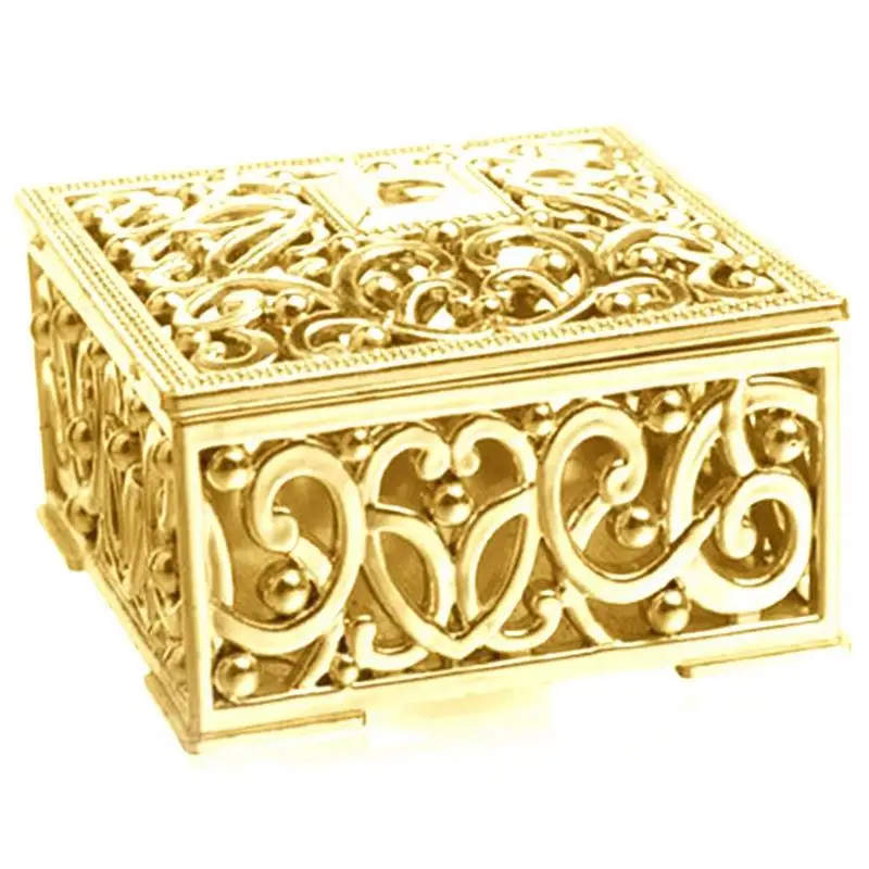 

100Pcs Luxury Golden Square Candy Box Treasure Chest Wedding Favor Box Party Supplies