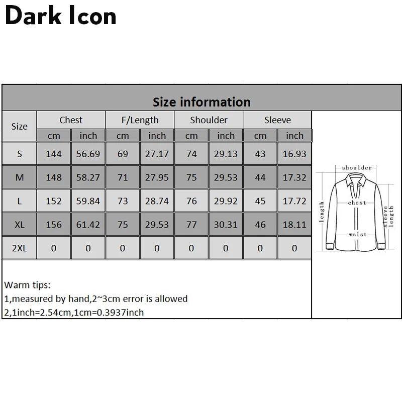 Dark Icon Мужская рубашка большого размера с длинным рукавом новые рубашки с отложным воротником для мужчин свободные рубашки размер США