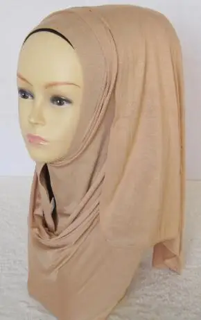 Мусульманский шарф для головы однотонный Простой Длинный мусульманки Арабская