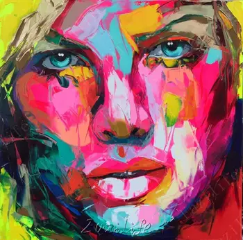 

Palette knife painting portrait Palette knife Face Oil painting Impasto figure on canvas Hand painted 05