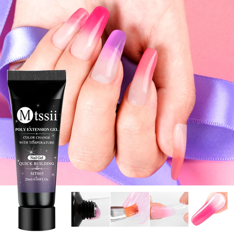 

Mtssii Thermal Acrylic Poly Quick Extension Nail Gel Pink Clear Nude Soak off UV LED Builder Extend Gel Tips Building Nails Art
