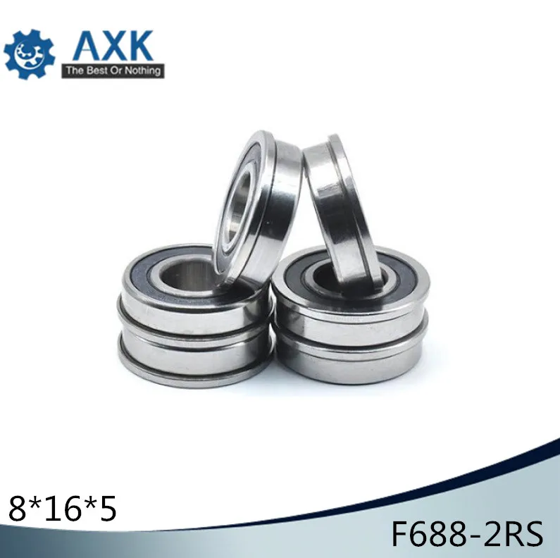 F688-2RS Bearing 8x16x5mm ( 10 PCS ) ABEC-1 Miniature Flanged F688RS Ball Bearings LF-1680DD