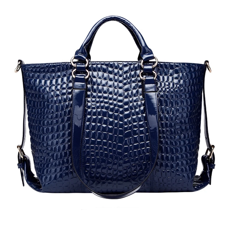 

2017 new Fashion Alligator leather handbags High quality women shoulder bags blue big top handle bags bolsa feminina mujer 18