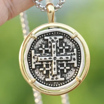 

Jerusalem Crusaders Cross Templar Mens Hebrew Jewelry 5 Greek Crosses Symbol of Christ's Wounds Religious Pendant Necklace