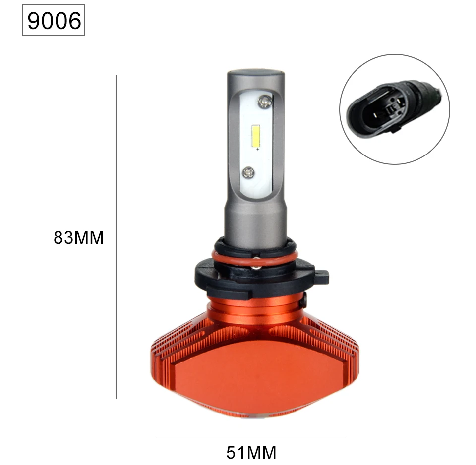 Foxcnsun 1 шт. светодиодный H7 светодиодный H4 Hi короче спереди и длиннее сзади) фары дальнего и ближнего света лампы безвентиляторный H1 H3 H11 H8 H9 9005 HB3 9006 HB4 12V 24V 40 Вт 8000LM 6500 к CSP