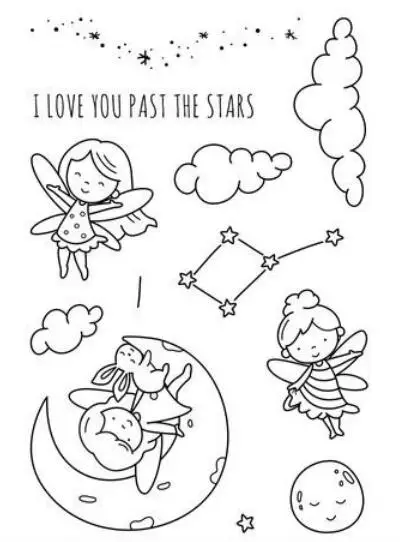 

Fairy star Stamp Or stamp for DIY Scrapbooking/Card Making/Kids Fun Decoration Supplies A647
