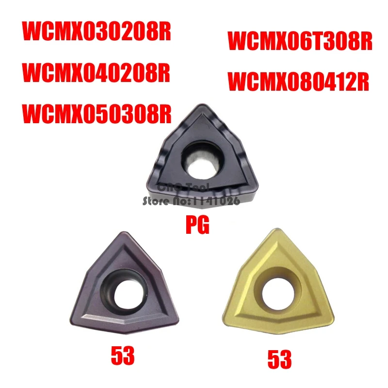 10pcs WCMX030208R WCMX040208R WCMX050308R WCMX06T308R WCMX080412R YBG201 -53/-PG YBG202 U Drill Carbide Insert for WC Holder