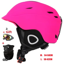 Бренд лыжный шлем розовый скейтборд лыжный сноуборд шлем интегрально-Формованный Сверхлегкий дышащий CE дешевый лунный шлем