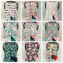 Новая хлопковая балдахин на автолюльку с принтом молочного шелка, Детская накидка с изображением оленя, динозавра, совы, накидка для автомобильного сиденья, Детские навесы