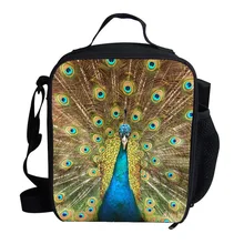 Коллекция года, модные сумки с изображением животных из мультфильма «животные павлина» для детей, Термосумка для пищи для детей, девочек и мальчиков, студентов