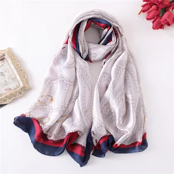 

Hlinayi 2019 New Silk Scarf Simple Fashion Cord Letter Design Large Size Multifunctional Shawl Autumn and Winter Scarf