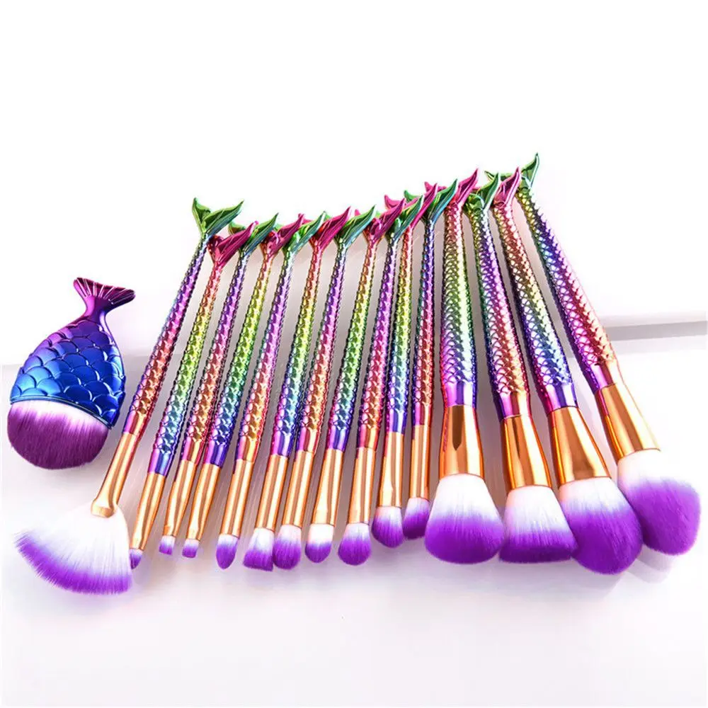 

1Pc Beauty Make up Tools Kit Mermaid Fishtail Makeup Brushes Pro Eyeshadow Contour Foundation Concealer Blush Brush