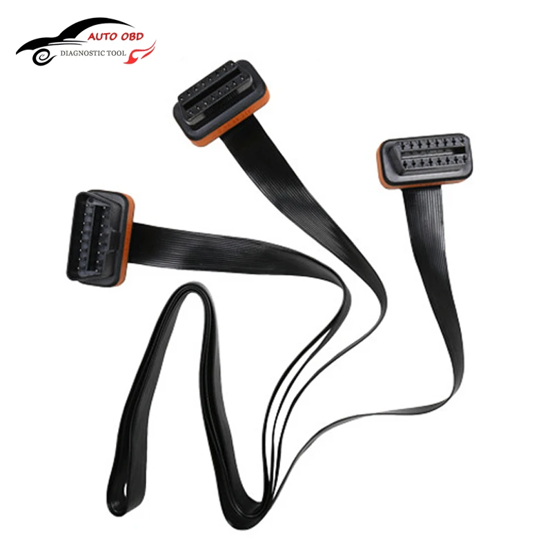 

5pcs OBD OBD 2 Connector Cable 1 to 2 with 2 Flat Noodles Line OBD 2 Extension Cord for Golo4 Diagnostic-tool Excellent Driving